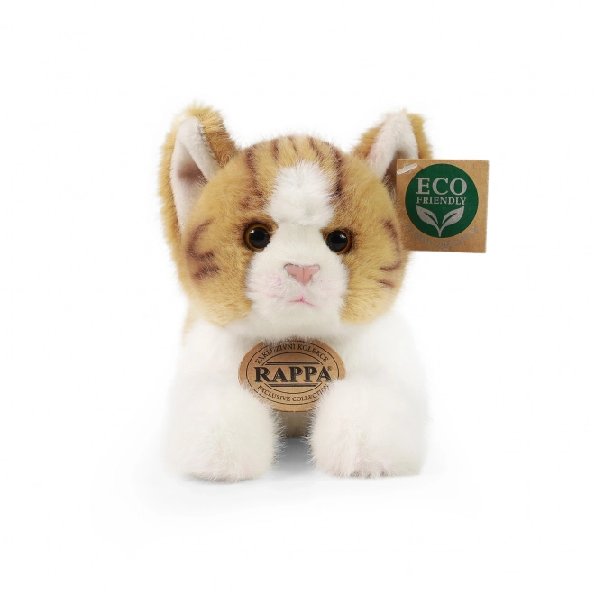 Pluchen kat liggend bruin-wit Eco-Friendly