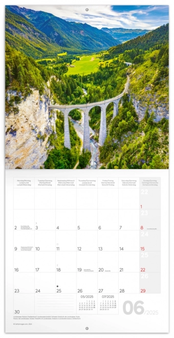 NOTIQUE Notitiekalender Bruggen 2025, 30 x 30 cm