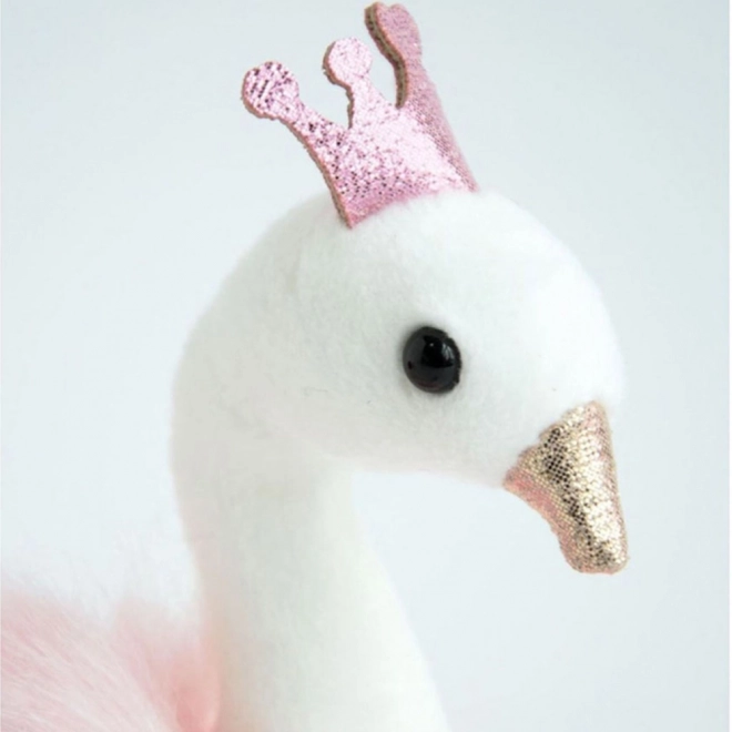 Pluchen sleutelhanger Roze Zwaan 12 cm