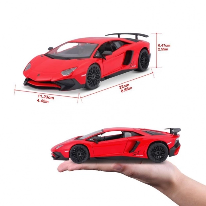Metalen model Bburago Lamborghini Aventador rood 1:24