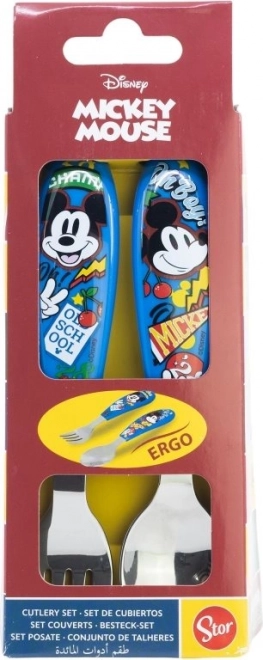 Kinderbestek Mickey Mouse - set 2 stuks