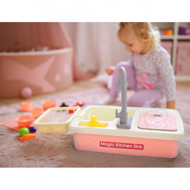 Spoelbak voor kinderen met stromend water - roze