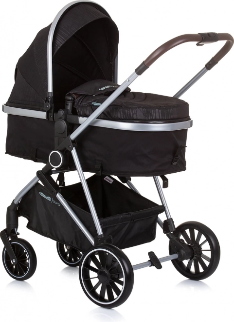 CHIPOLINO Kinderwagen gecombineerd Aura 2v1 Obsidian, Zilver
