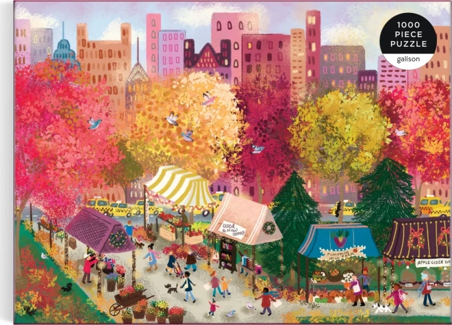 Puzzel Herfst op de stadsmarkt 1000 stukjes Galison
