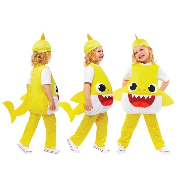 Kostuum Baby Shark geel voor kinderen 3-4 jaar