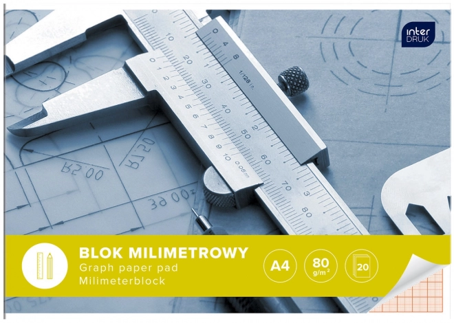 Millimeterpapierblok A4 - 20 vellen