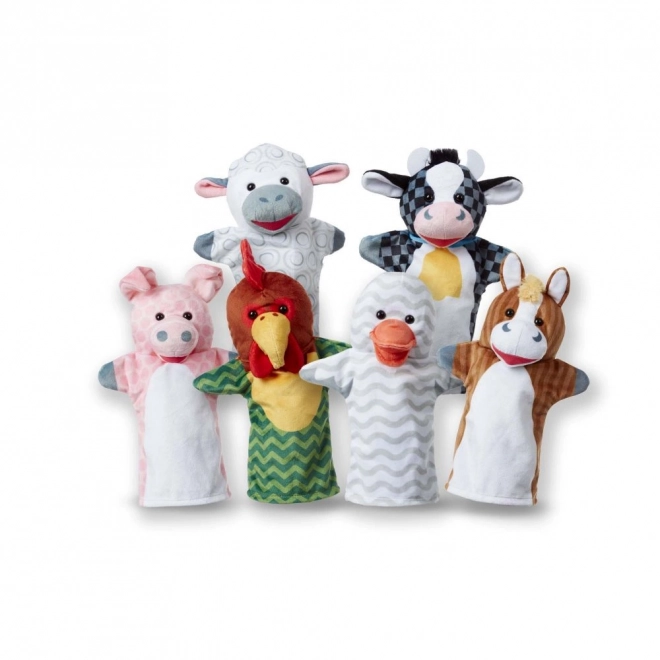 Handpoppen van de boerderij 6 stuks.