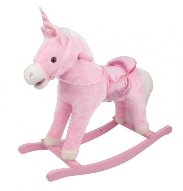 Roze schommelende eenhoorn met geluid