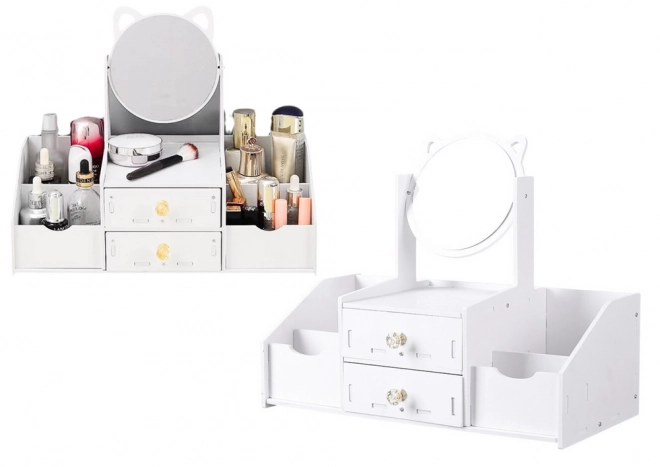 Kinder cosmetische kaptafel met oren en lades - wit