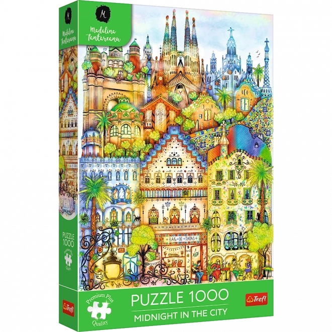 Premium puzzel 1000 stukjes – middernacht in Barcelona