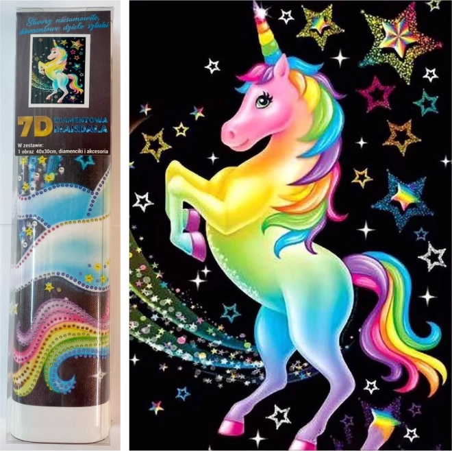 Set voor diamant schilderen - nachtelijke regenboog eenhoorn