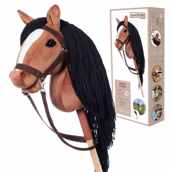 Paard op stok Hobby Horse HOPPIHORSE donkerbruin