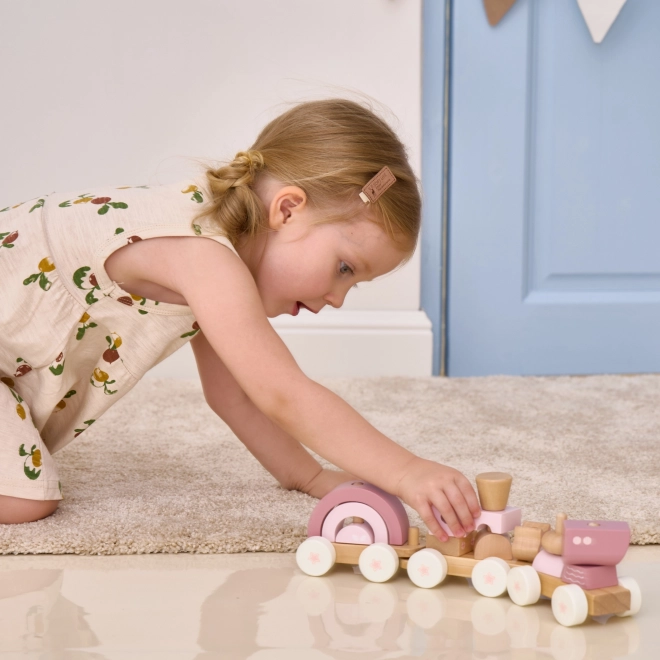 Viga PolarB roze treinset met wagons en blokken