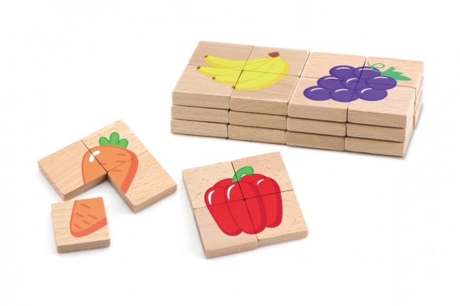 Houten magnetische puzzel - fruit