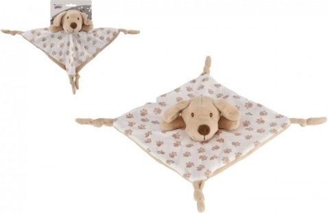 Knuffeldoekje voor baby’s beige hondje 25 × 25 cm