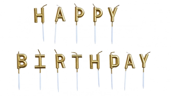 Gouden verjaardag kaarsjes Happy Birthday