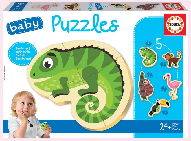 Kinderpuzzel tropische dieren 5-in-1 (3–5 stukjes) EDUCA