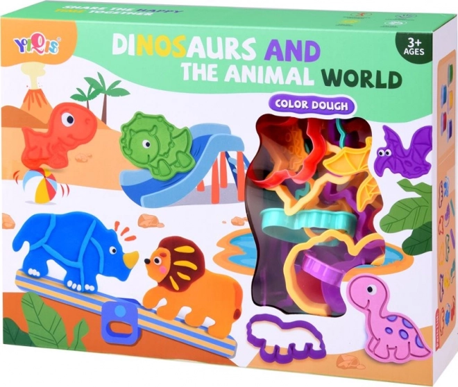 Set van kleimodellen met dinosaurusstekers