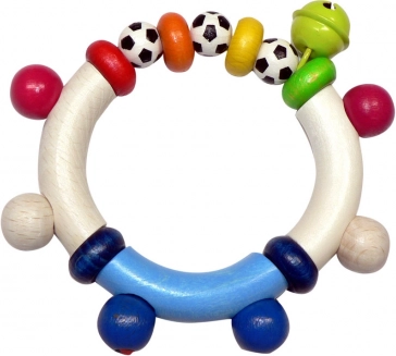 Houten rammelaar met belletje – voetbal