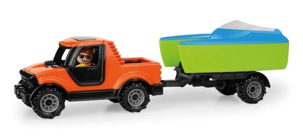 Auto Truckies Pickup met trailer en bootje