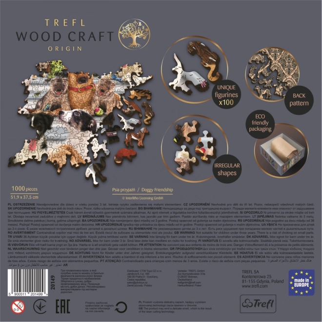 Houten puzzel TREFL Wood Craft Origin Hondenvriendschap 1000 stukjes