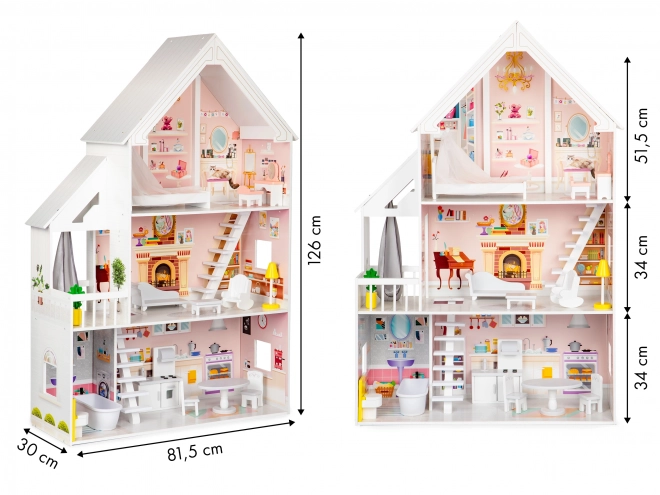 Houten poppenhuis XXL Powder Residence ECOTOYS