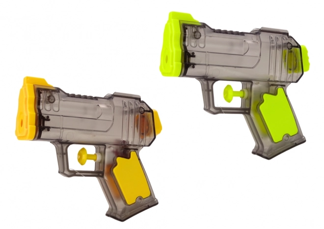 Kleine doorzichtige waterpistool geel oranje