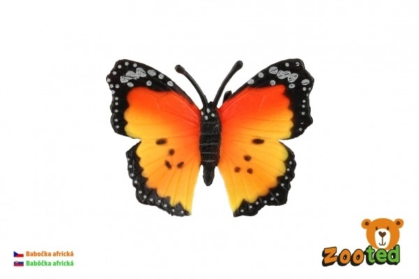 Afrikaanse Monarchvlinder (dagpauwoog) gezoomd plastic 7cm in zakje