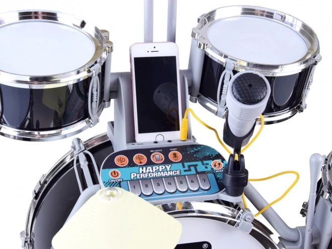 Kinder drumstel met microfoon en muziekpaneel