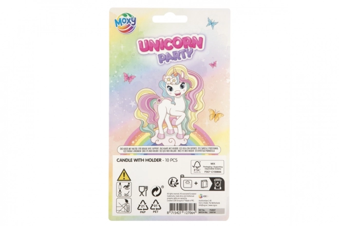 Taartkaarsen unicorn 10 stuks