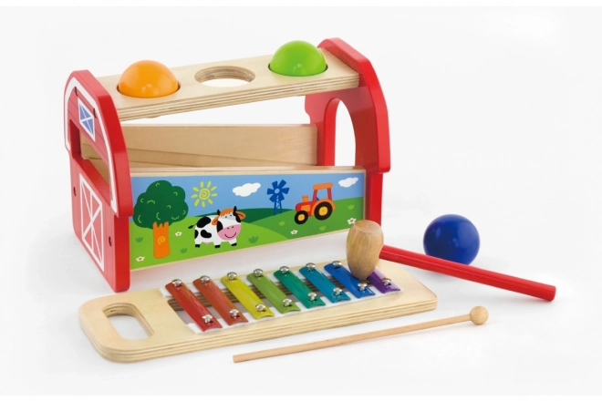 Houten hamerspel en xylofoon