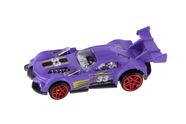 Auto racen 6stks metaal/plastic 8cm vrij rollend in doosje 10,5x27,5x4cm