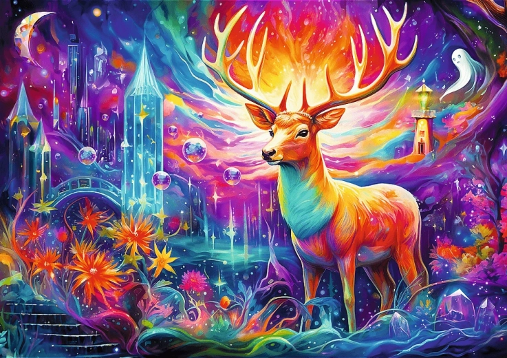 Puzzel 1000 stukjes – mystieke hert dreamscapes