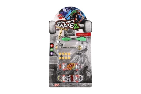 Set skateboard schroef, vingerstep, waveboard van plastic met accessoires mix soorten op kaart 16x30cm