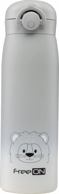 FreeON kinder roestvrijstalen thermosfles 480 ml - Grijs