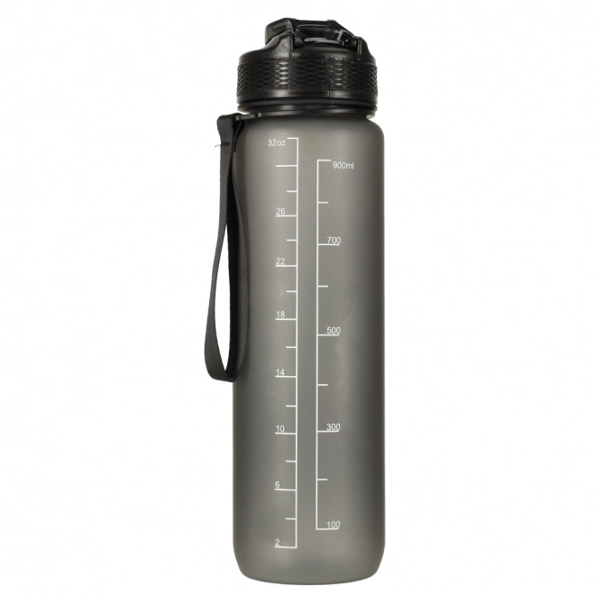 Fles voor water met rietje en motivatie 1l zwart