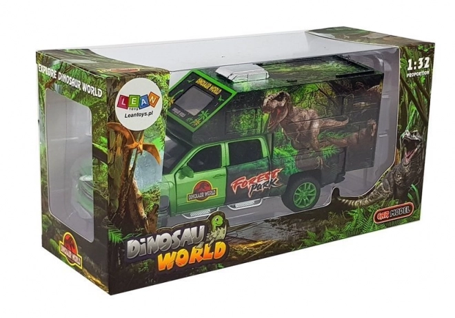 Kampeerauto met dinosaurussen groen