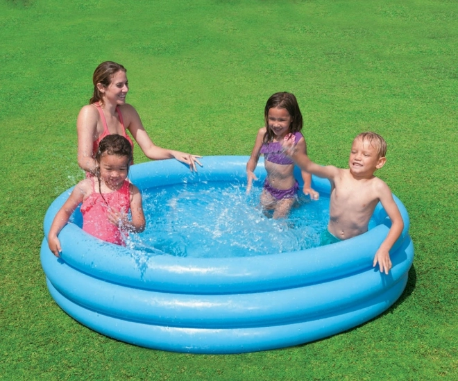 Blauw opblaasbaar zwembad met 3 kamers - 168 x 38 cm