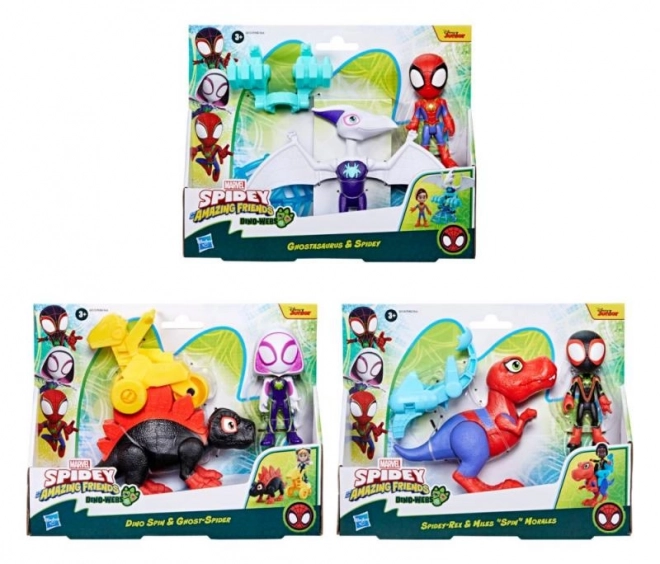 Spider-man spidey en zijn fantastische vrienden figuur met dinosaurus en accessoires