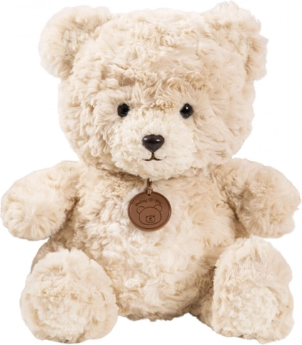 Pluchen teddybeer met medaillon beige 25 cm