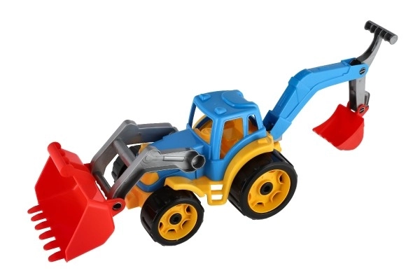 Tractor met lepel en graafmachine