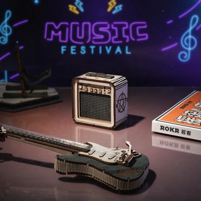 RoboTime houten 3D puzzel - Elektrische gitaar