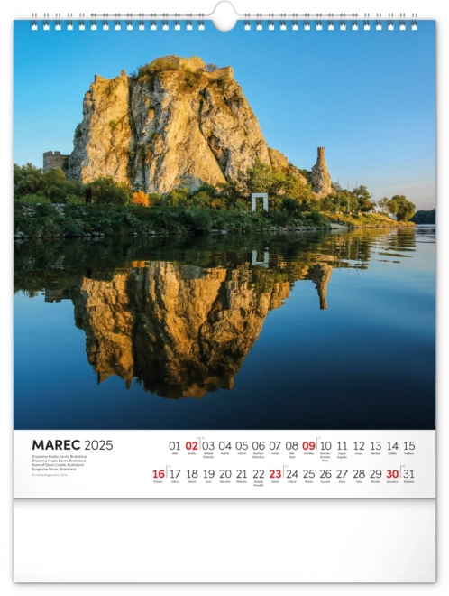 NOTIQUE Muurkalender Prachtig Slowakije 2025, 30 x 34 cm