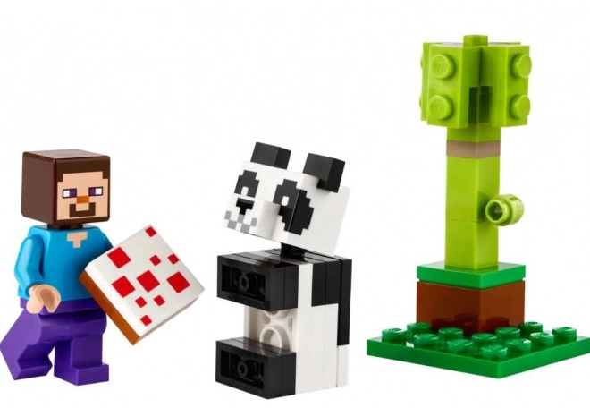Bouwset Minecraft Steve en kleine panda