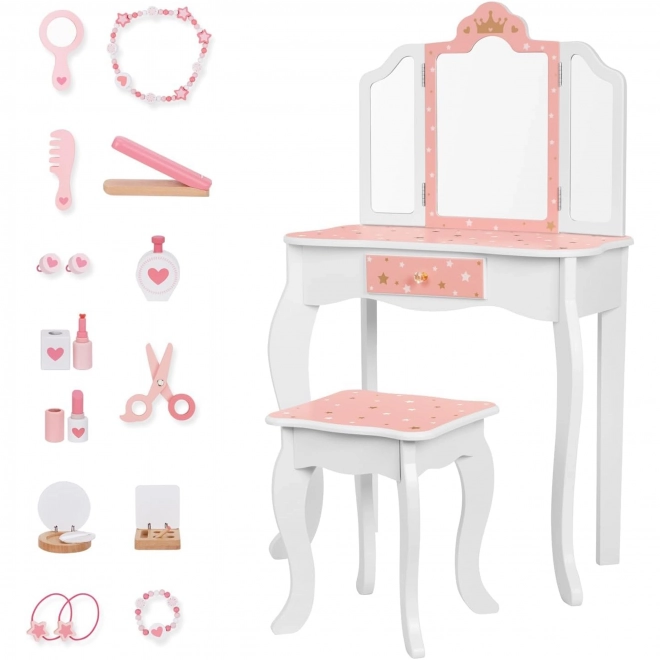 Houten kaptafel met stoel van Tooky Toy
