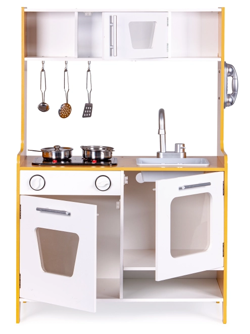 Houten kinderkookset met multimedia branders ECOTOYS