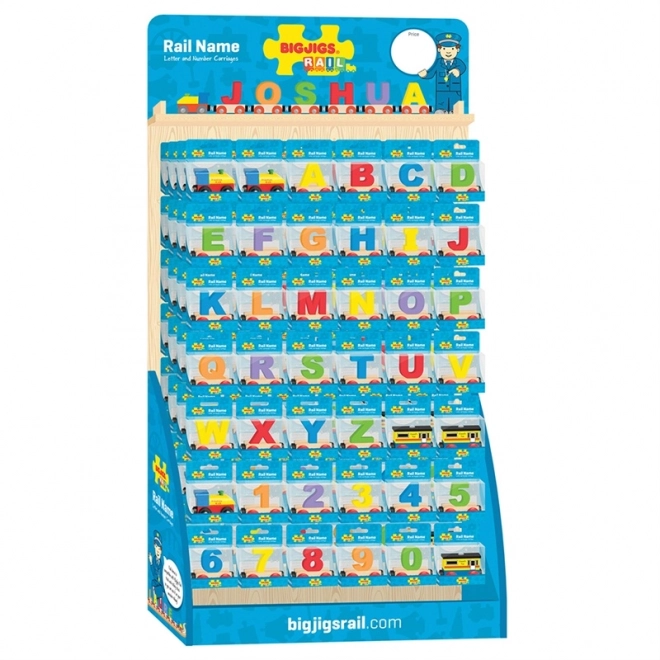 Uitstalrek wagon met letters Bigjigs Rail