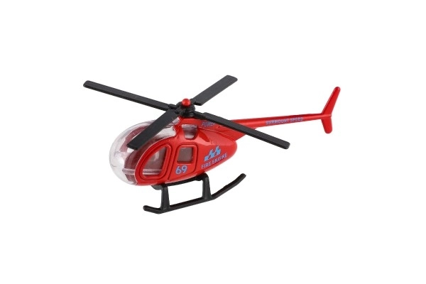 Metalen en plastic helikopter voor kinderen 10 cm