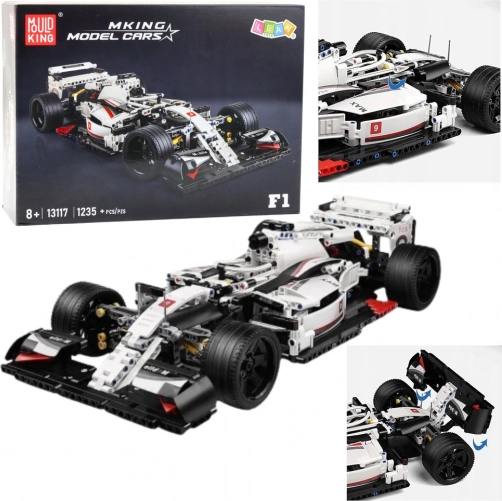 Constructieset raceauto F1 wit-rood