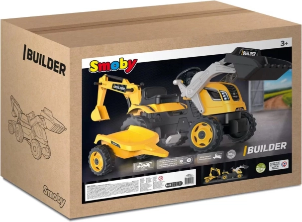 Trappertractor Builder Max met graafarm en aanhanger